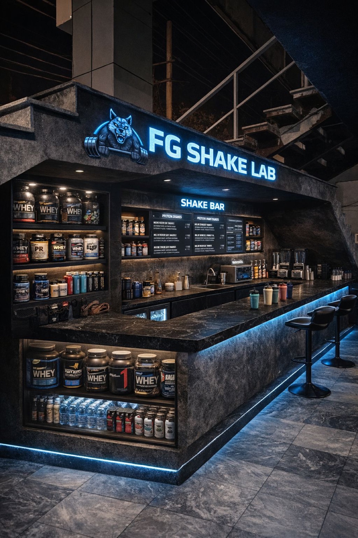 FG Shake Lab counter